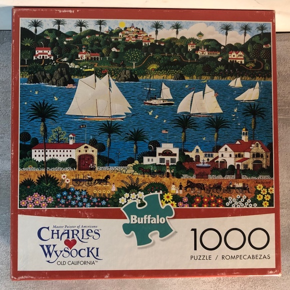 Charles Wysocki 1000 Piece Jigsaw Puzzle Old California Americana Beach Town - Picture 1 of 6